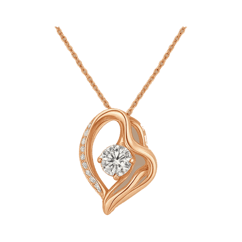 Open Heart Lab-Grown Diamond Pendant Necklace
