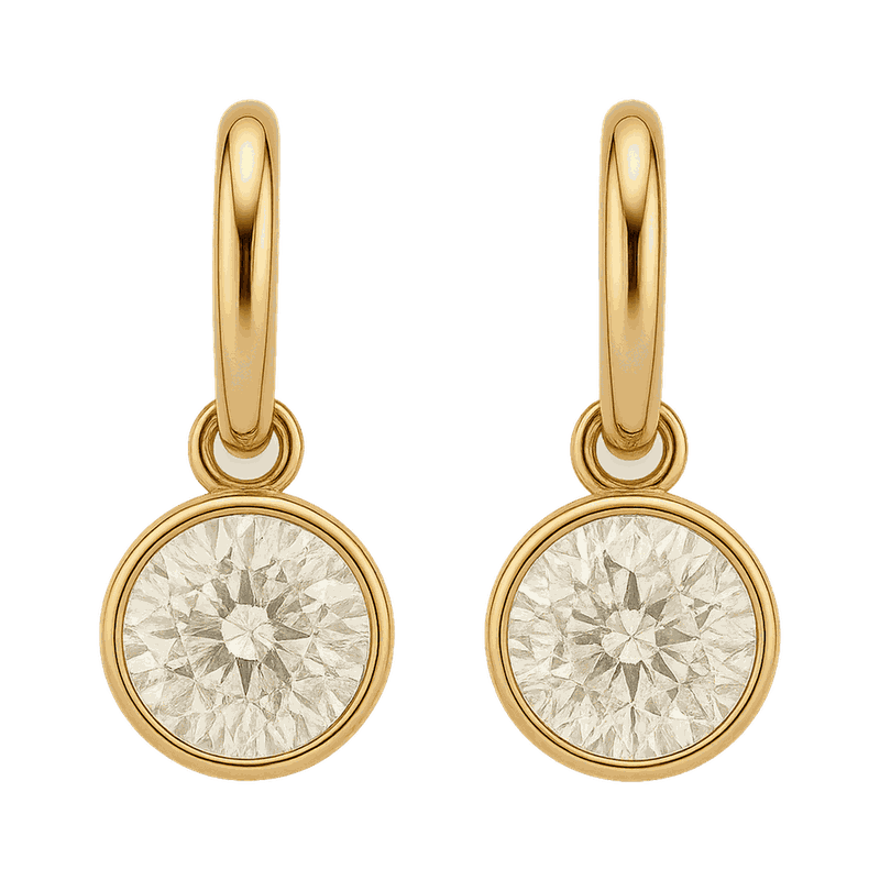 Bezel Set Lab-Grown Diamond Drop Earrings