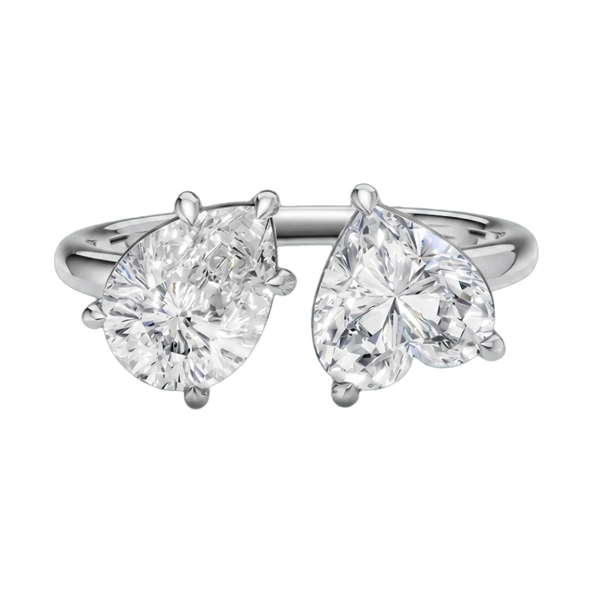 Heart & Pear Double-Stone Lab-Grown Diamond Ring