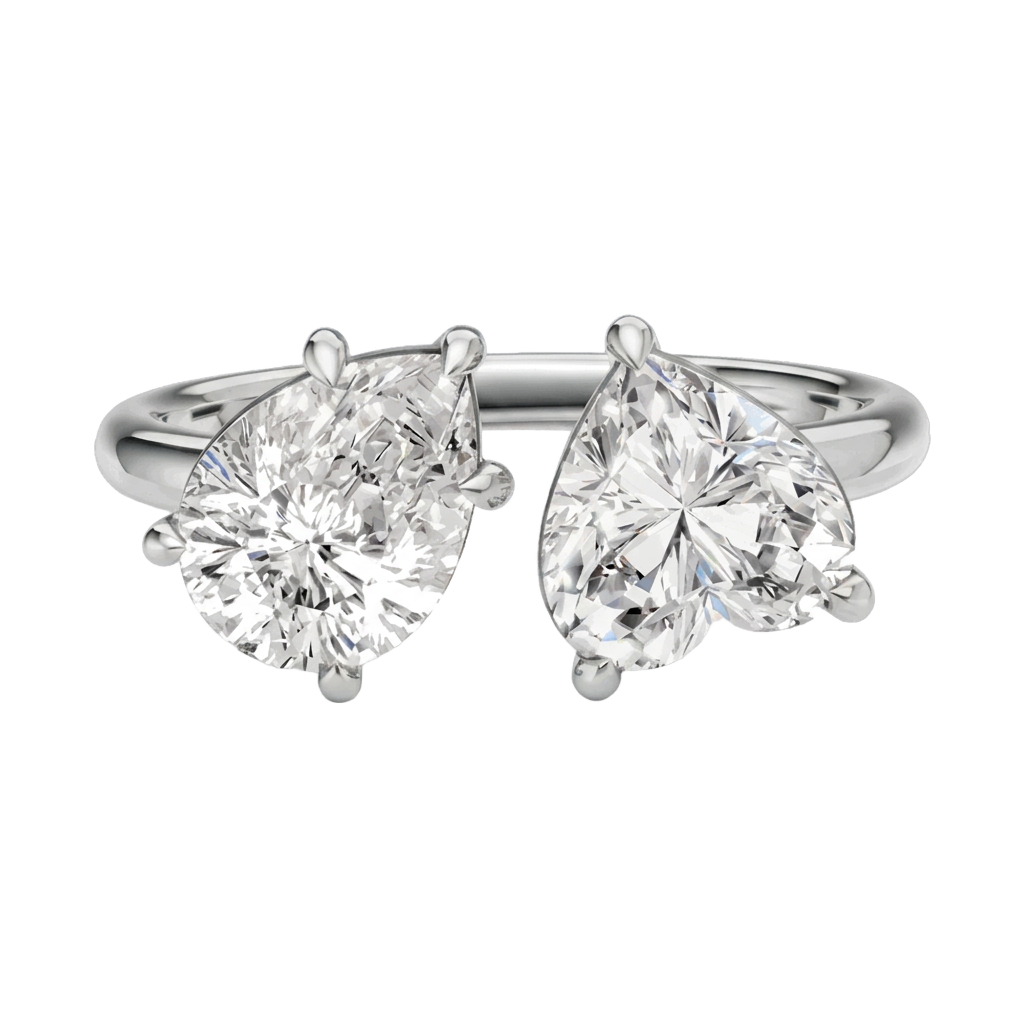 Heart & Pear Double-Stone Lab-Grown Diamond Ring