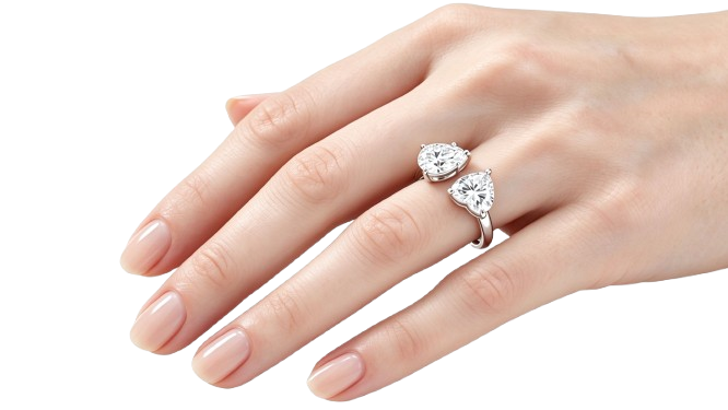 Heart & Pear Double-Stone Lab-Grown Diamond Ring