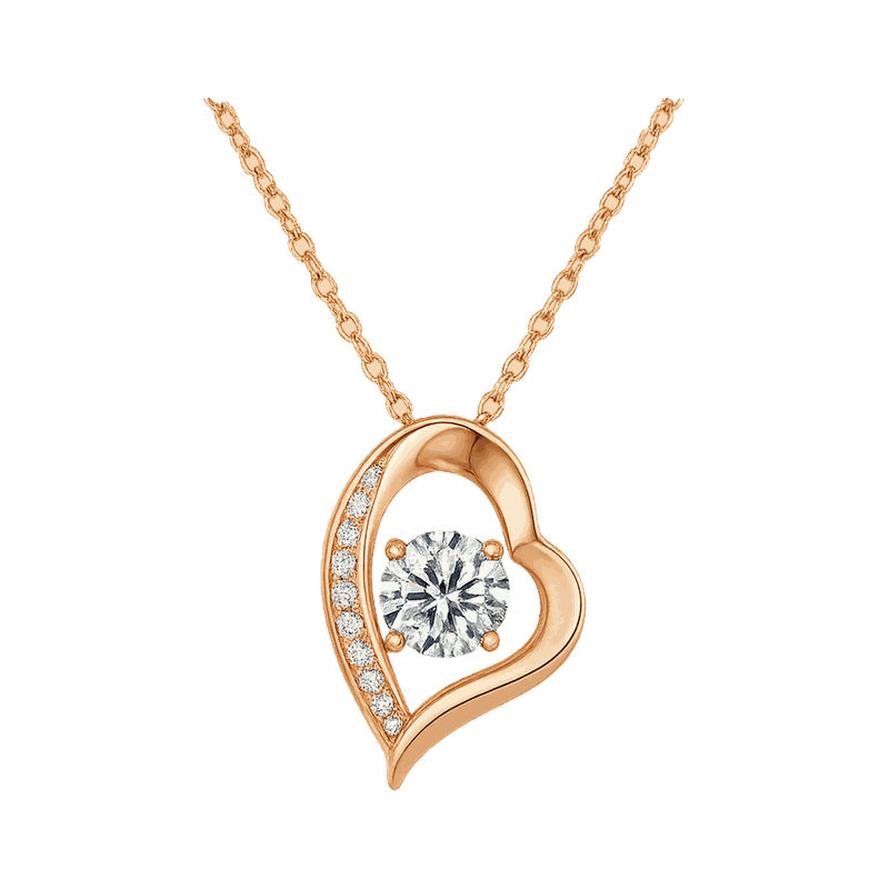 Open Heart Lab-Grown Diamond Pendant Necklace