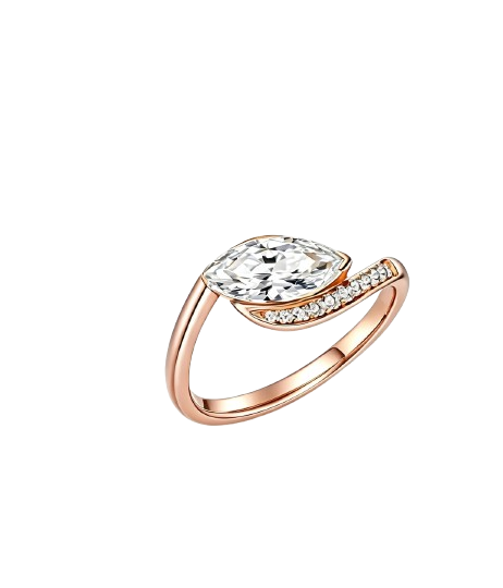 Marquise Twist-Shank Lab-Grown Diamond Ring