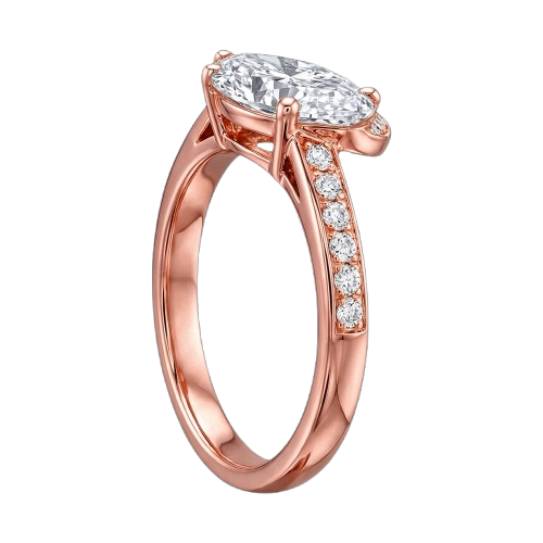 Marquise Twist-Shank Lab-Grown Diamond Ring