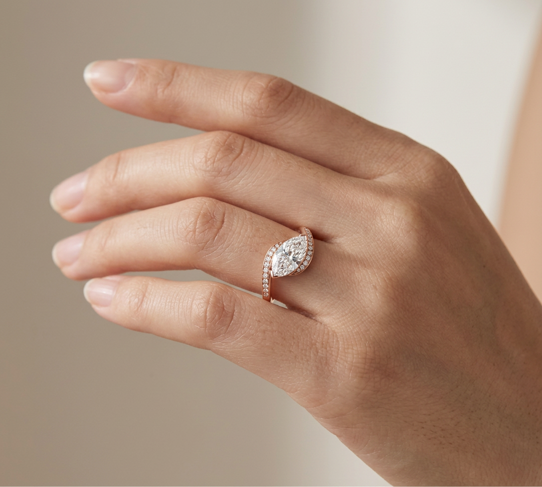 Marquise Twist-Shank Lab-Grown Diamond Ring