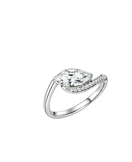 Marquise Twist-Shank Lab-Grown Diamond Ring