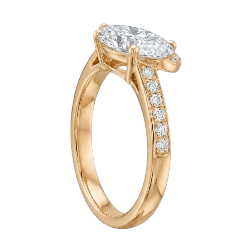 Marquise Twist-Shank Lab-Grown Diamond Ring