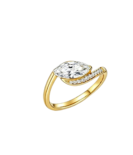 Marquise Twist-Shank Lab-Grown Diamond Ring