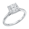 Cushion Cathedral Hidden Halo Lab-Grown Diamond Ring