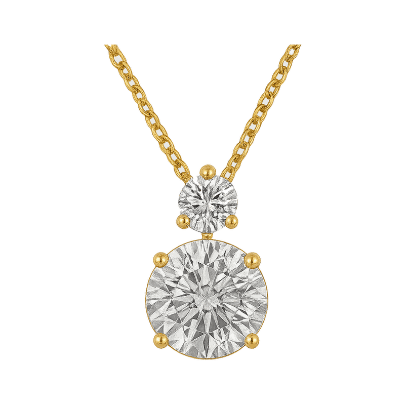 Twin Round Lab-Grown Diamond Pendant Necklace