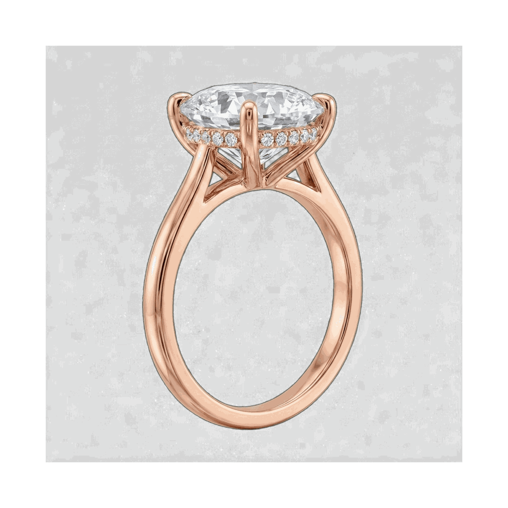Cushion Cathedral Hidden Halo Lab-Grown Diamond Ring