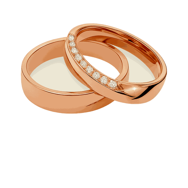 Round-Cut Lab-Grown Diamond Couple Ring Set