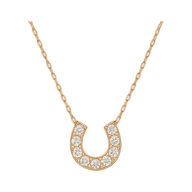 Lucky Horseshoe Lab-Grown Diamond Pendant Necklace