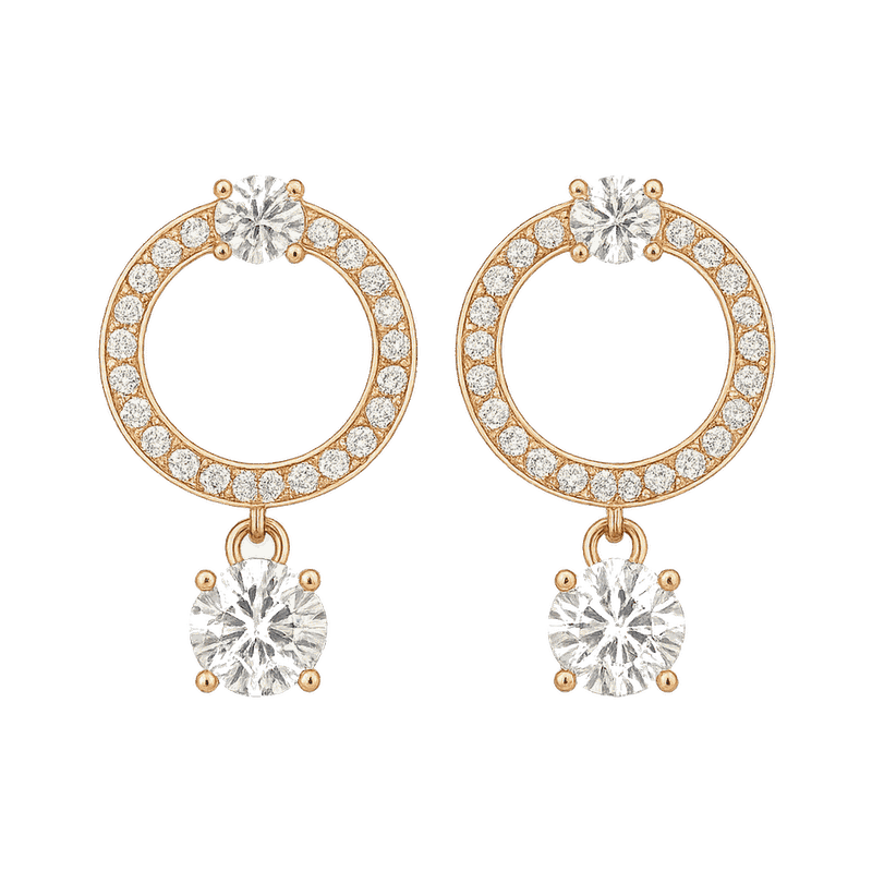 Constella Lab-Grown Diamond Hoop Earrings, Rhodium Plated