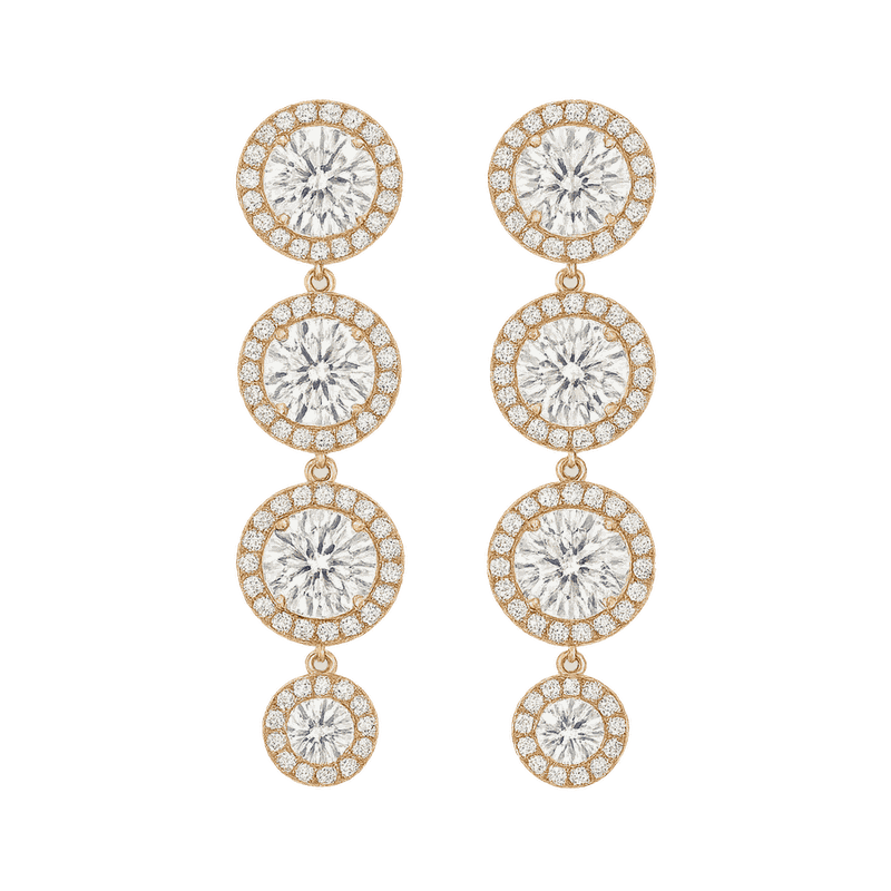 Halo Linear Lab-Grown Diamond Drop Earrings