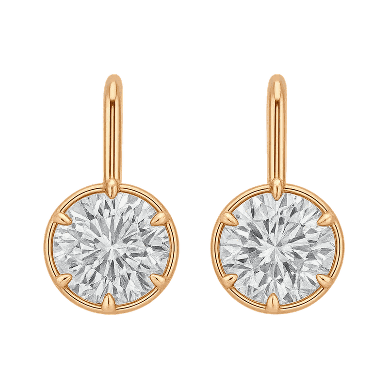 Six-Prong Lab-Grown Diamond Drop Earrings