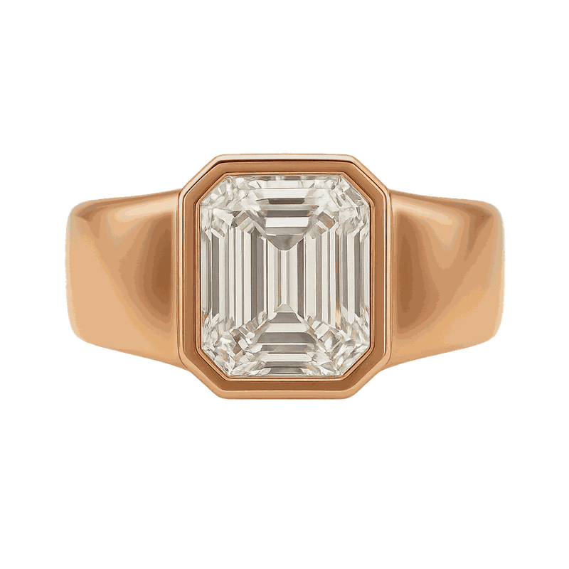 Emerald-Cut Lab-Grown Diamond Men's Ring