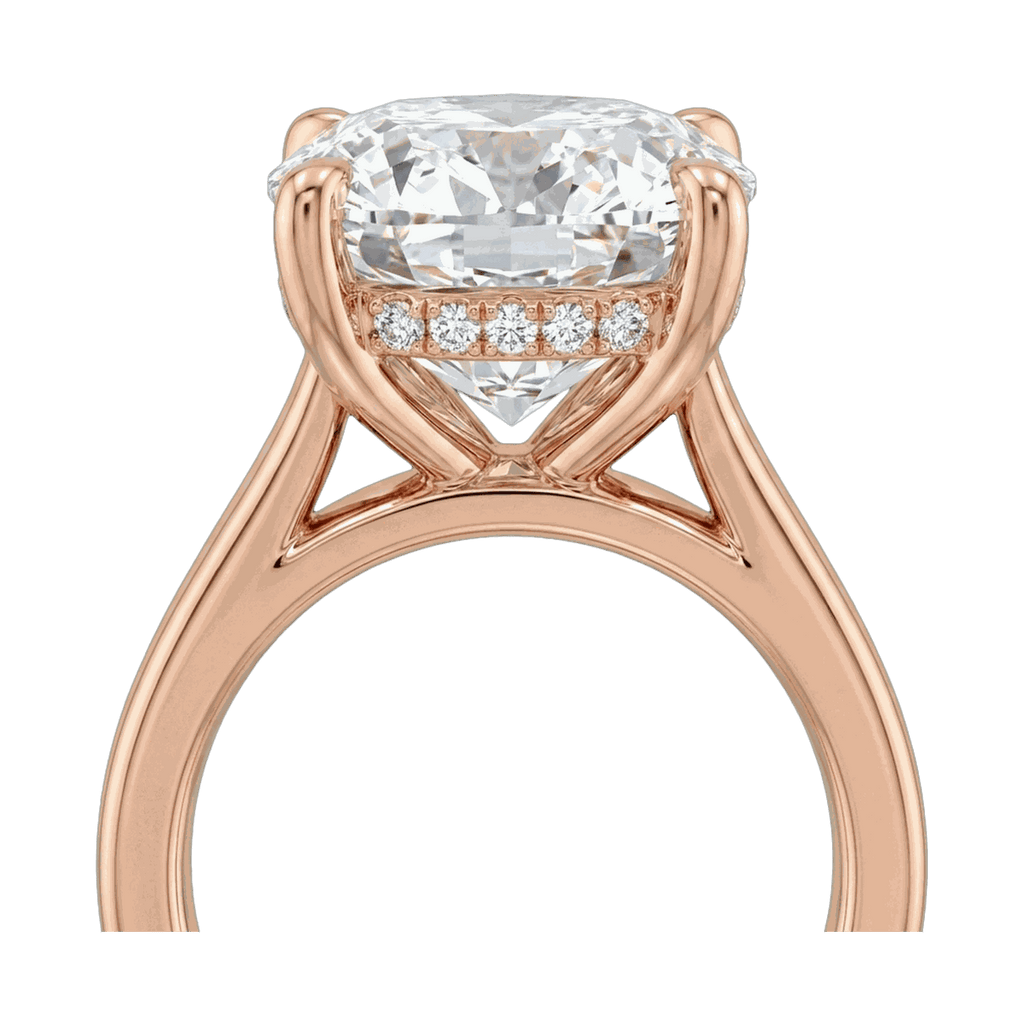 Cushion Cathedral Hidden Halo Lab-Grown Diamond Ring