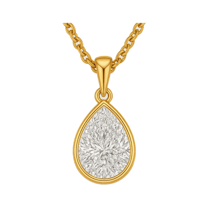 Bezel Set Pear Lab-Grown Diamond Pendant Necklace