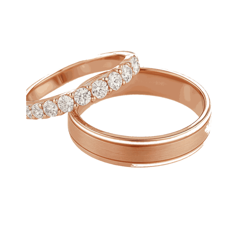 Classic Diamond Couple Ring Set