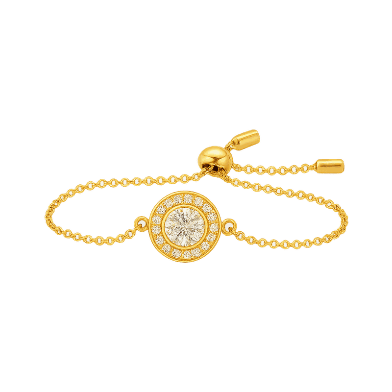 Star Ring Collection Round Rhinestone Halo Bracelet