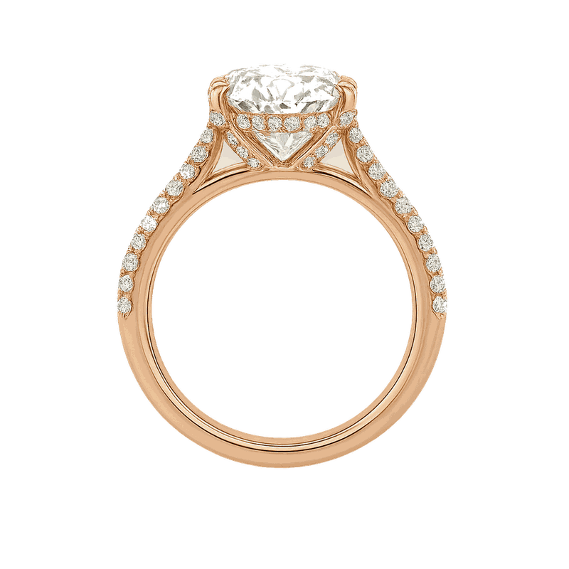 Round Lab-Grown Diamond Pavé Basket Ring