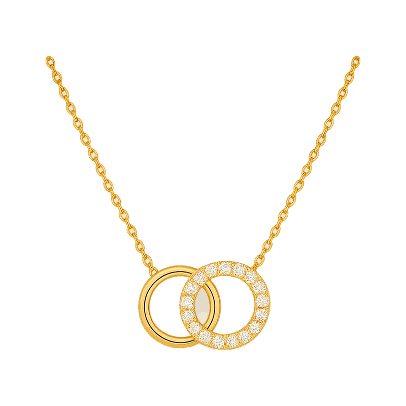 Interlocking Circle Lab-Grown Diamond Pendant Necklace