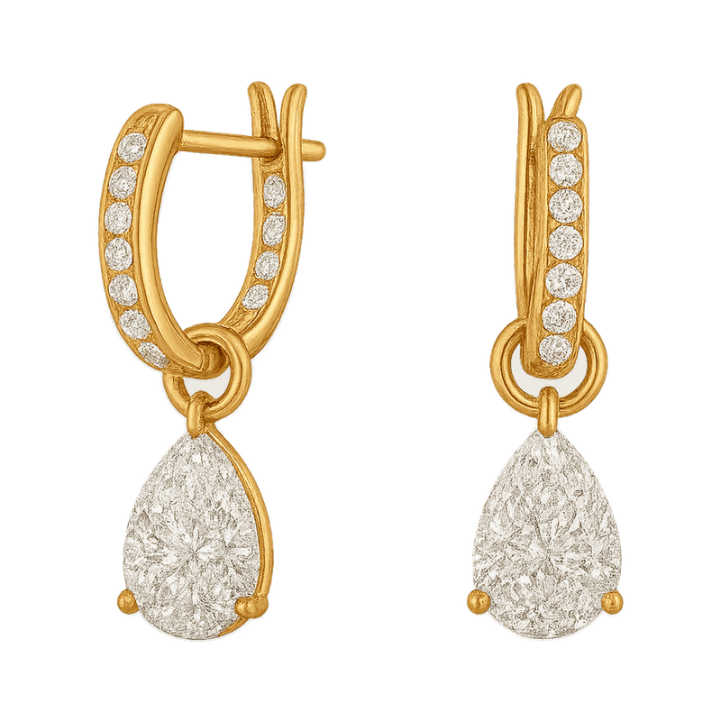 Glow Lab-Grown Diamond Drop Earrings, Rhodium Plated