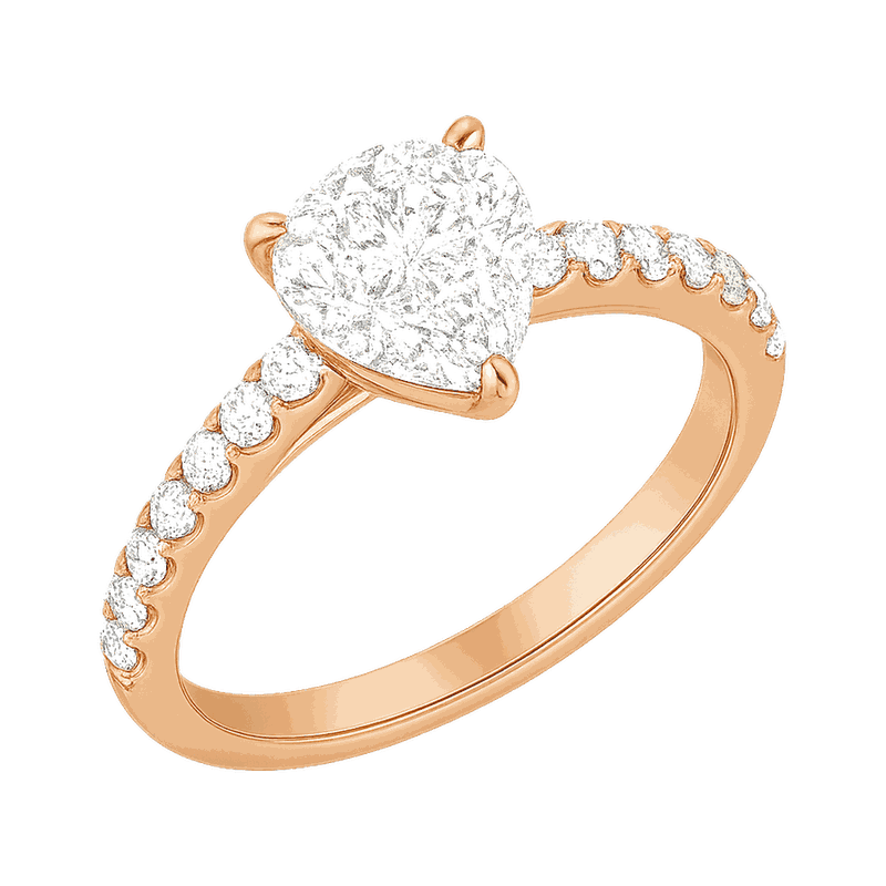 Pear Lab-Grown Diamond Pavé Ring