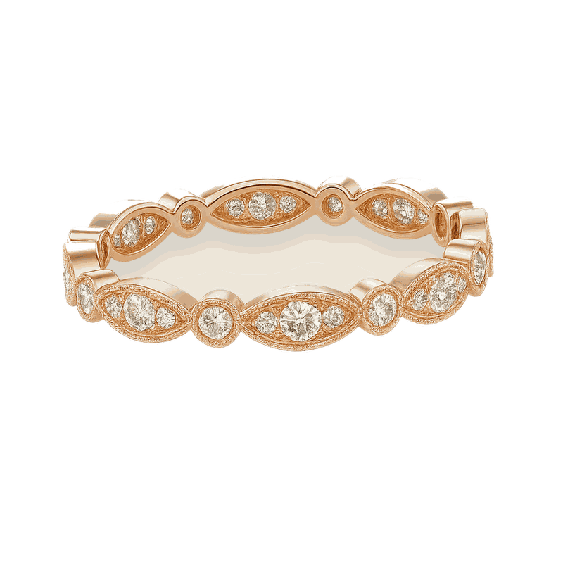 Round Lab-Grown Diamond Milgrain Stackable Band