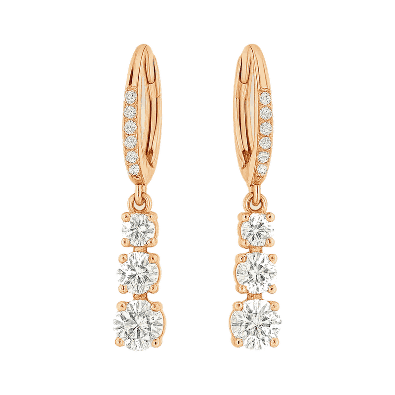 Stilla Lab-Grown Diamond Pavé Hoop Earrings, Rhodium Plated