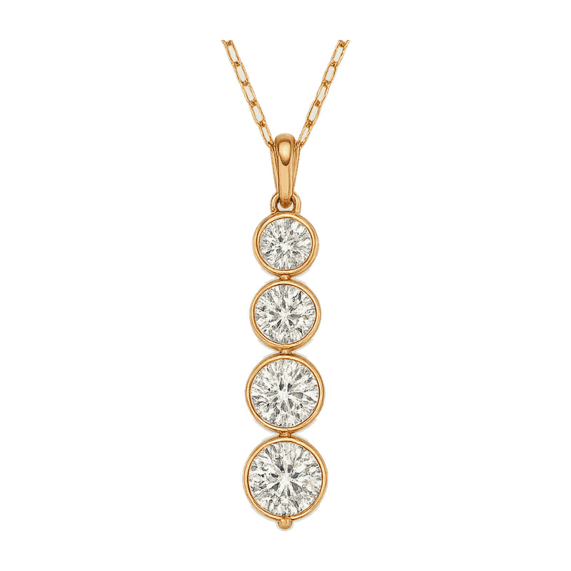Stardust Four-Stone Linear Drop Lab-Grown Diamond Pendant