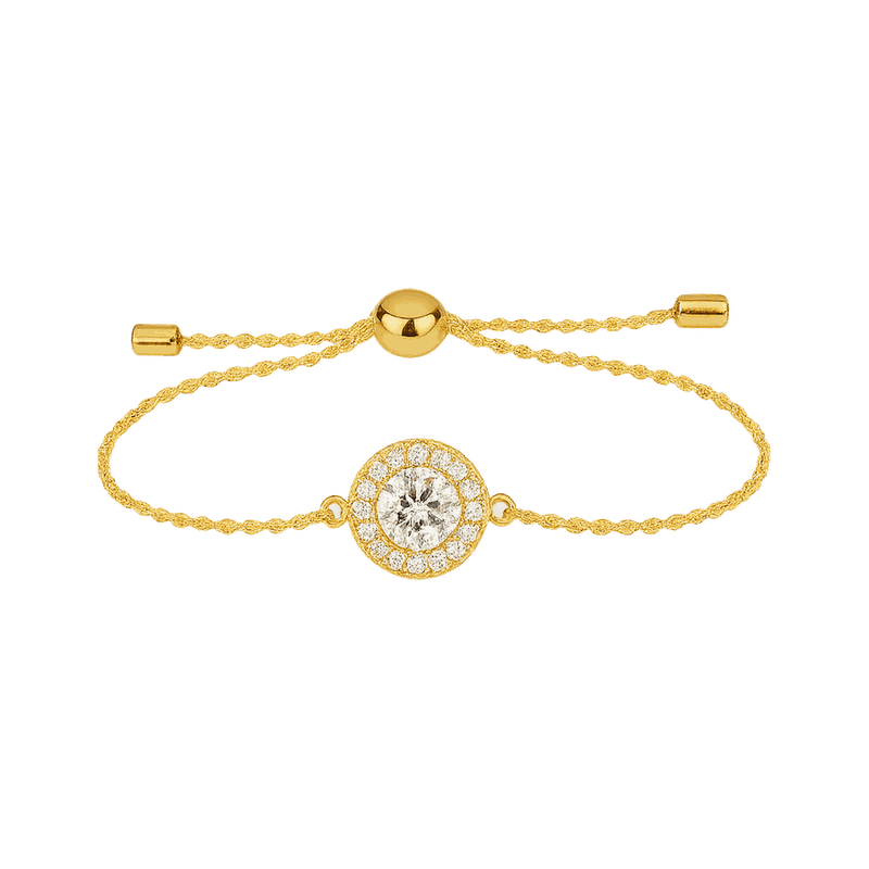 Star Ring Collection Round Rhinestone Halo Bracelet