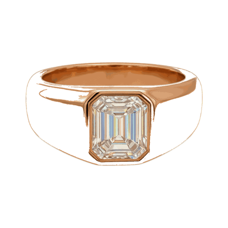 Emerald-Cut Lab-Grown Diamond Men's Ring