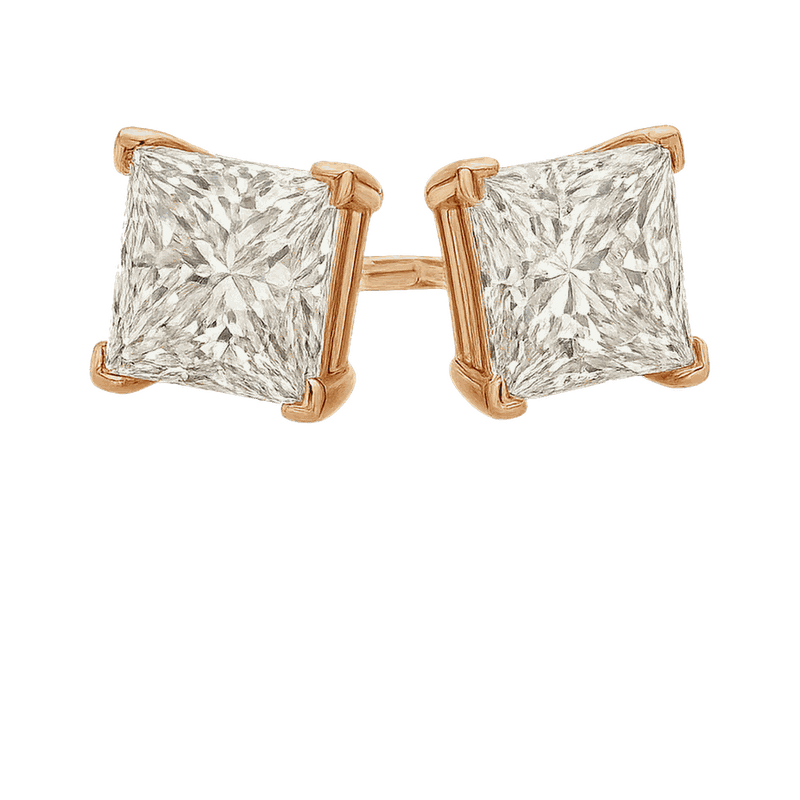 Princess Cut Lab-Grown Diamond Stud Earrings