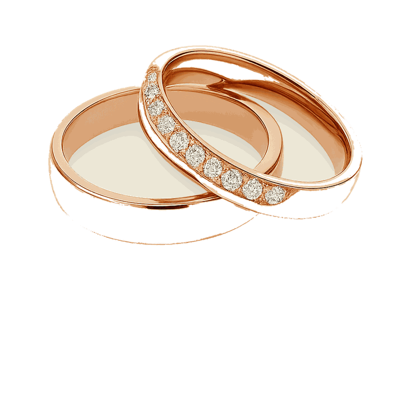 Round-Cut Lab-Grown Diamond Couple Ring Set