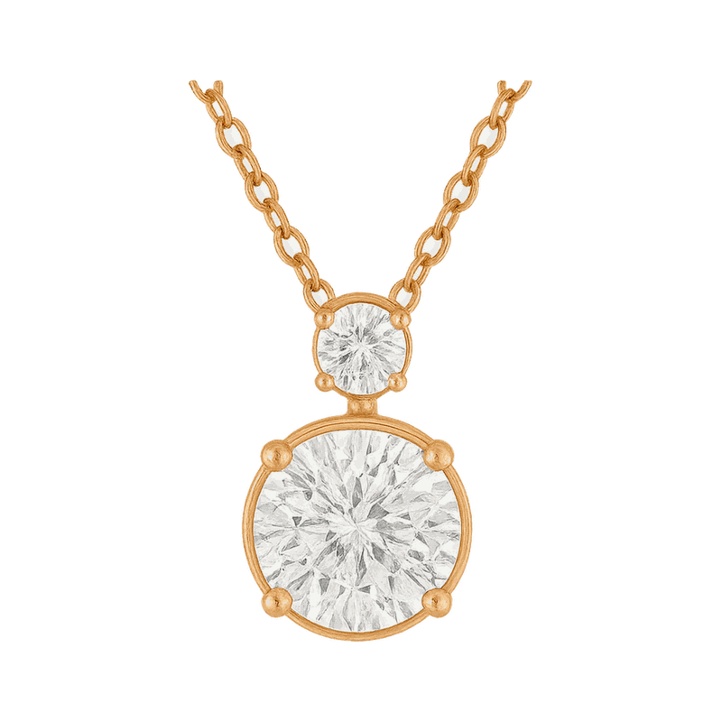 Twin Round Lab-Grown Diamond Pendant Necklace