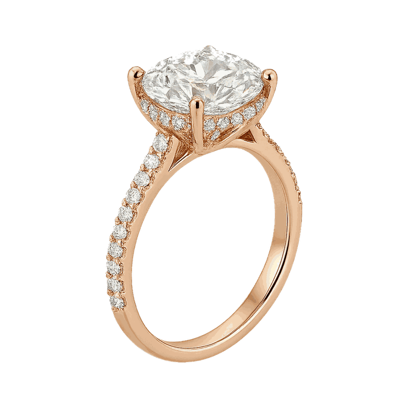 Round Lab-Grown Diamond Pavé Basket Ring