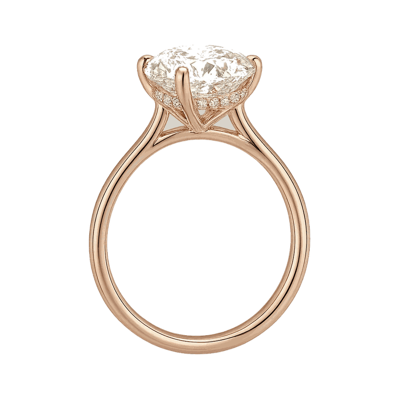 Cushion Cathedral Hidden Halo Lab-Grown Diamond Ring