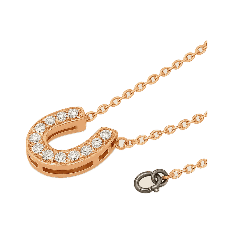 Lucky Horseshoe Lab-Grown Diamond Pendant Necklace