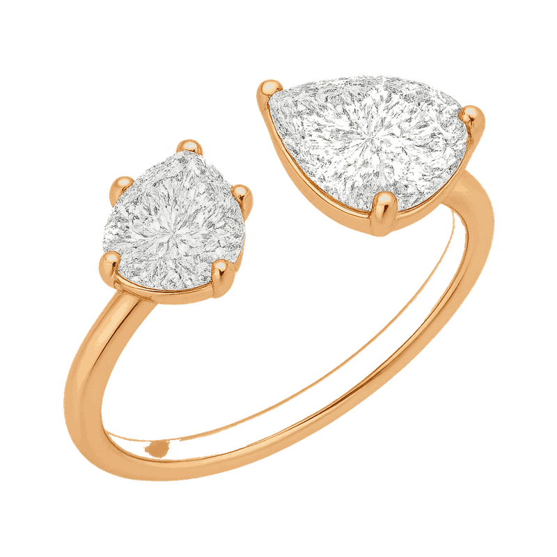 Heart & Pear Double-Stone Lab-Grown Diamond Ring