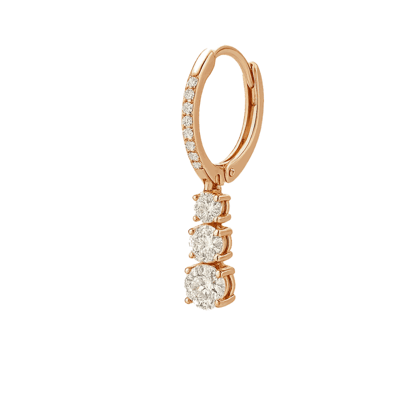 Stilla Lab-Grown Diamond Pavé Hoop Earrings, Rhodium Plated