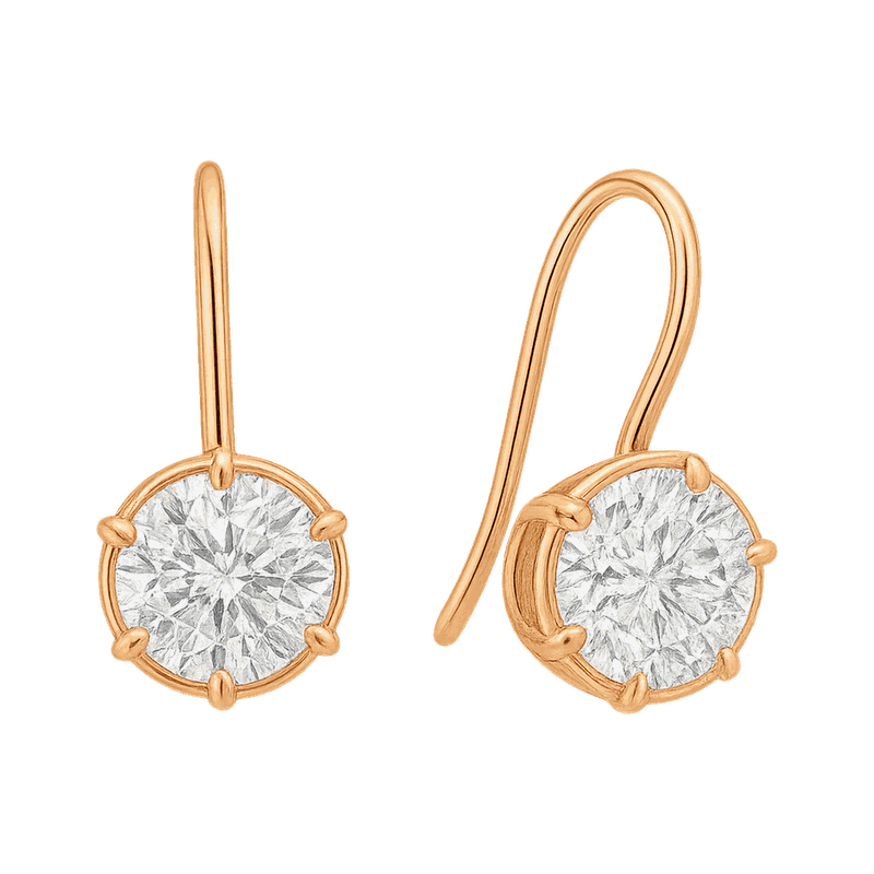 Six-Prong Lab-Grown Diamond Drop Earrings