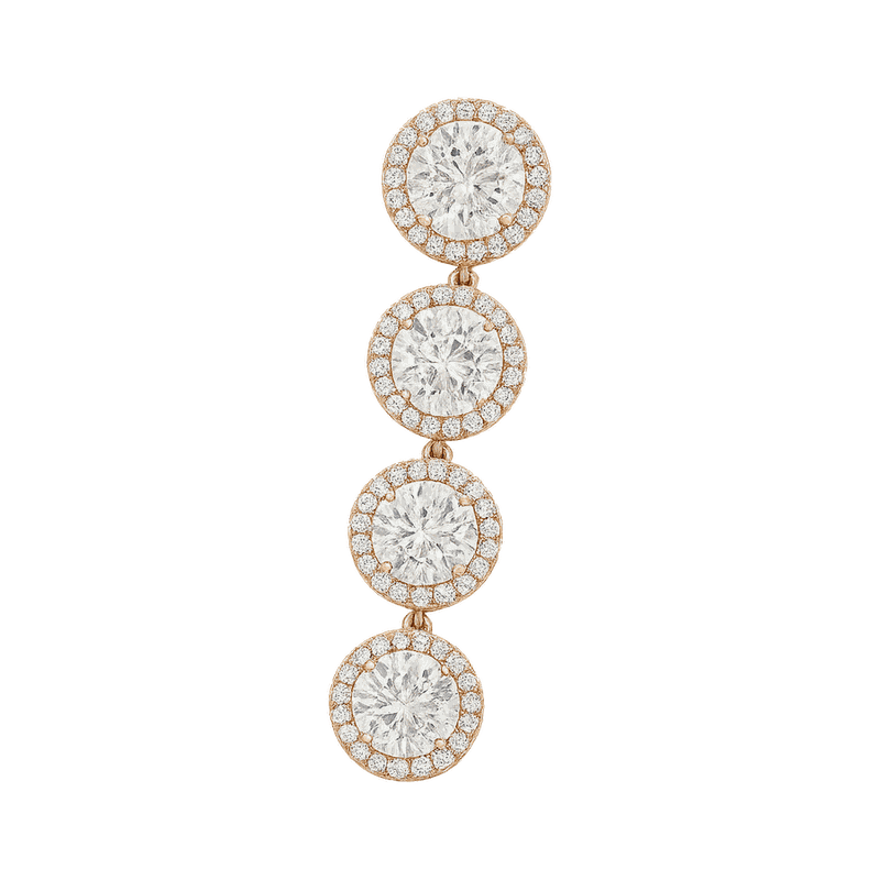 Halo Linear Lab-Grown Diamond Drop Earrings