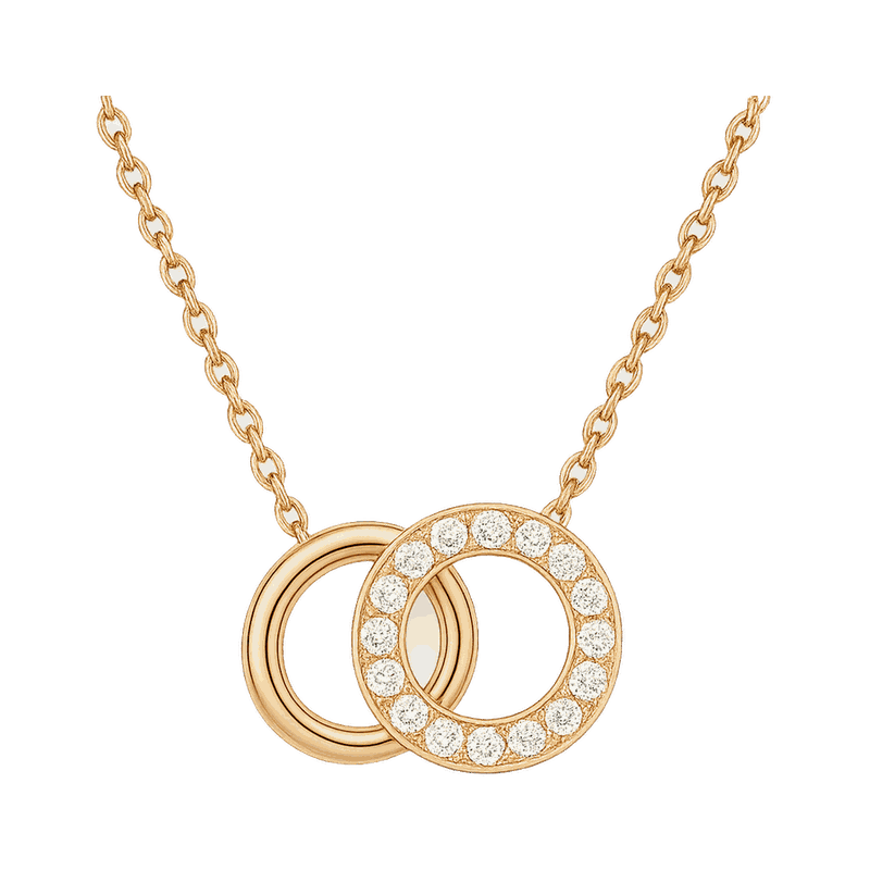 Interlocking Circle Lab-Grown Diamond Pendant Necklace