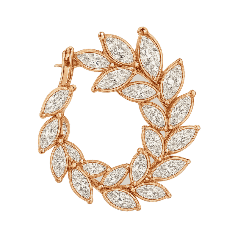 Mesmera Lab-Grown Diamond Marquise Hoop Earrings, Rhodium Plated