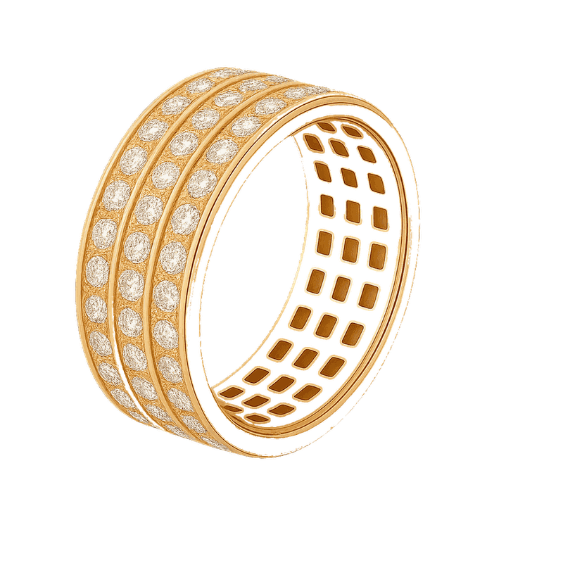 Three-Row Pavé Lab-Grown Diamond Eternity Ring