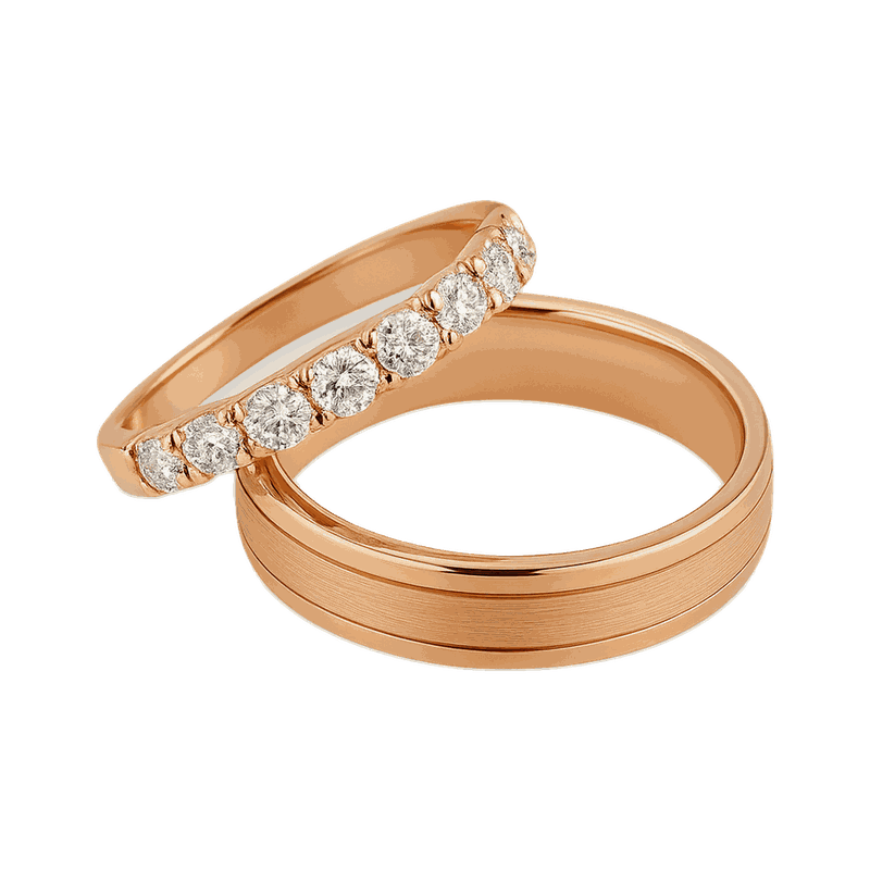 Classic Diamond Couple Ring Set