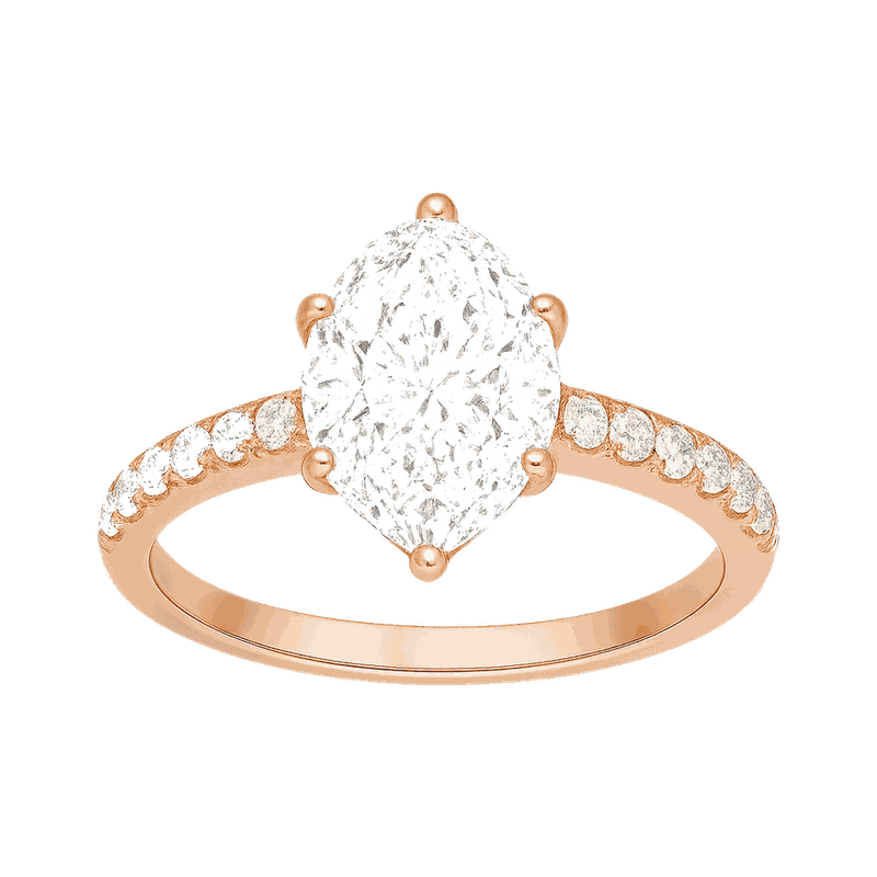 Pear Lab-Grown Diamond Pavé Ring