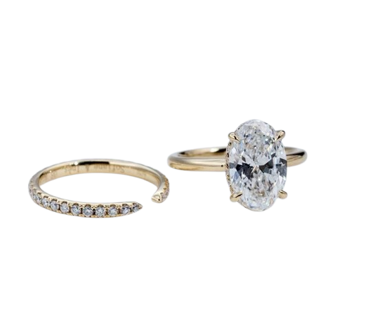 Tensora Stellar Oval-Cut Large Lab-Grown Diamond Engagement Ring in yellow gold, view 5